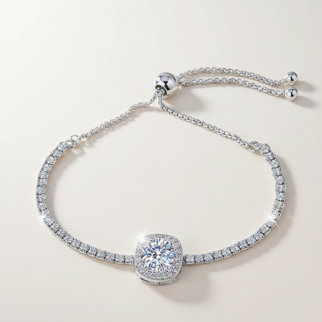 KAVİO 925 Sterling Silver Bracelet Starry Moissanite Bracelet