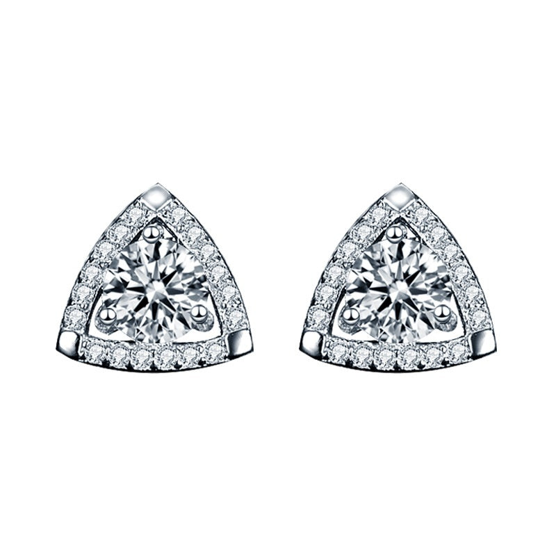 KAVİO 925 Sterling Silver Triangle Temperament Earrings