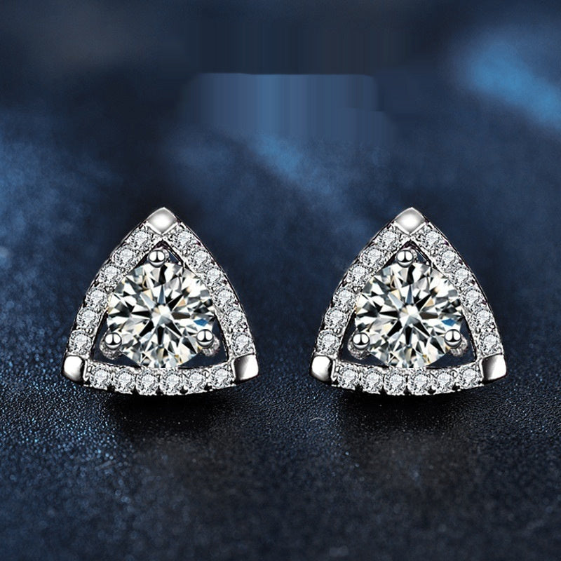 KAVİO 925 Sterling Silver Triangle Temperament Earrings