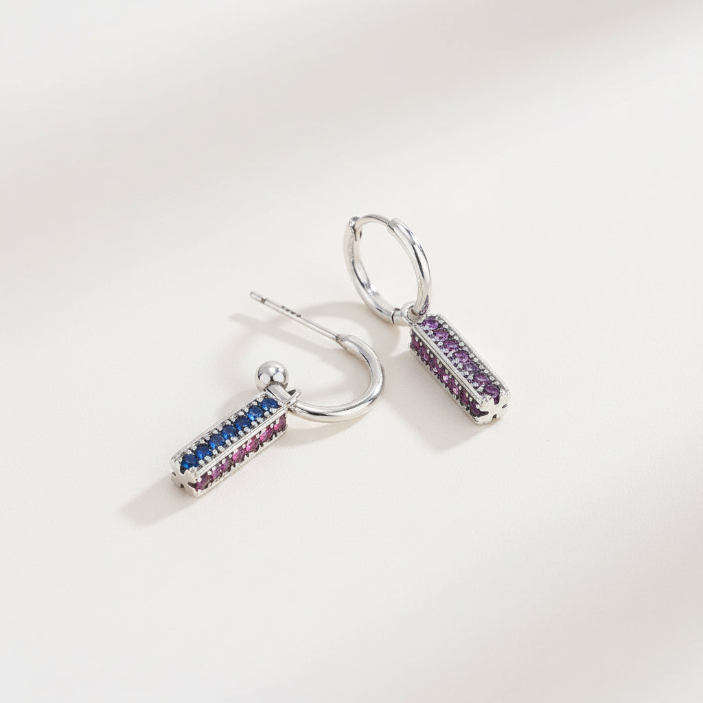 KAVİO Long 925 Sterling Silver Colorful Lovely Earrings