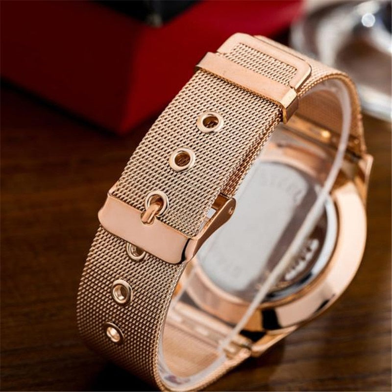 KAVIO Fashion Alloy Belt Mesh Watch Unisex women's watches Minimalist Style Quartz Watch relogio feminino saat Watches for women