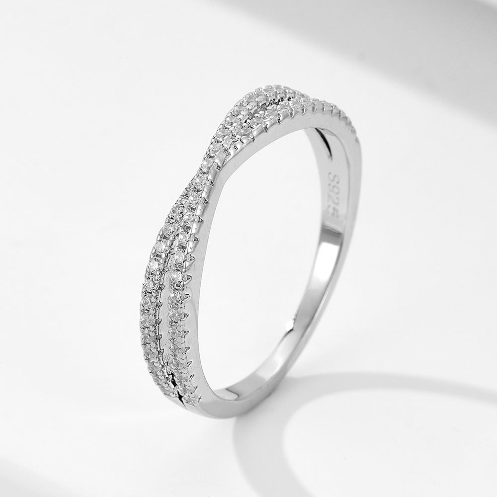 KAVİO 925 Sterling Silver 5A Zircon Wedding Ring Combined Ring Set Women