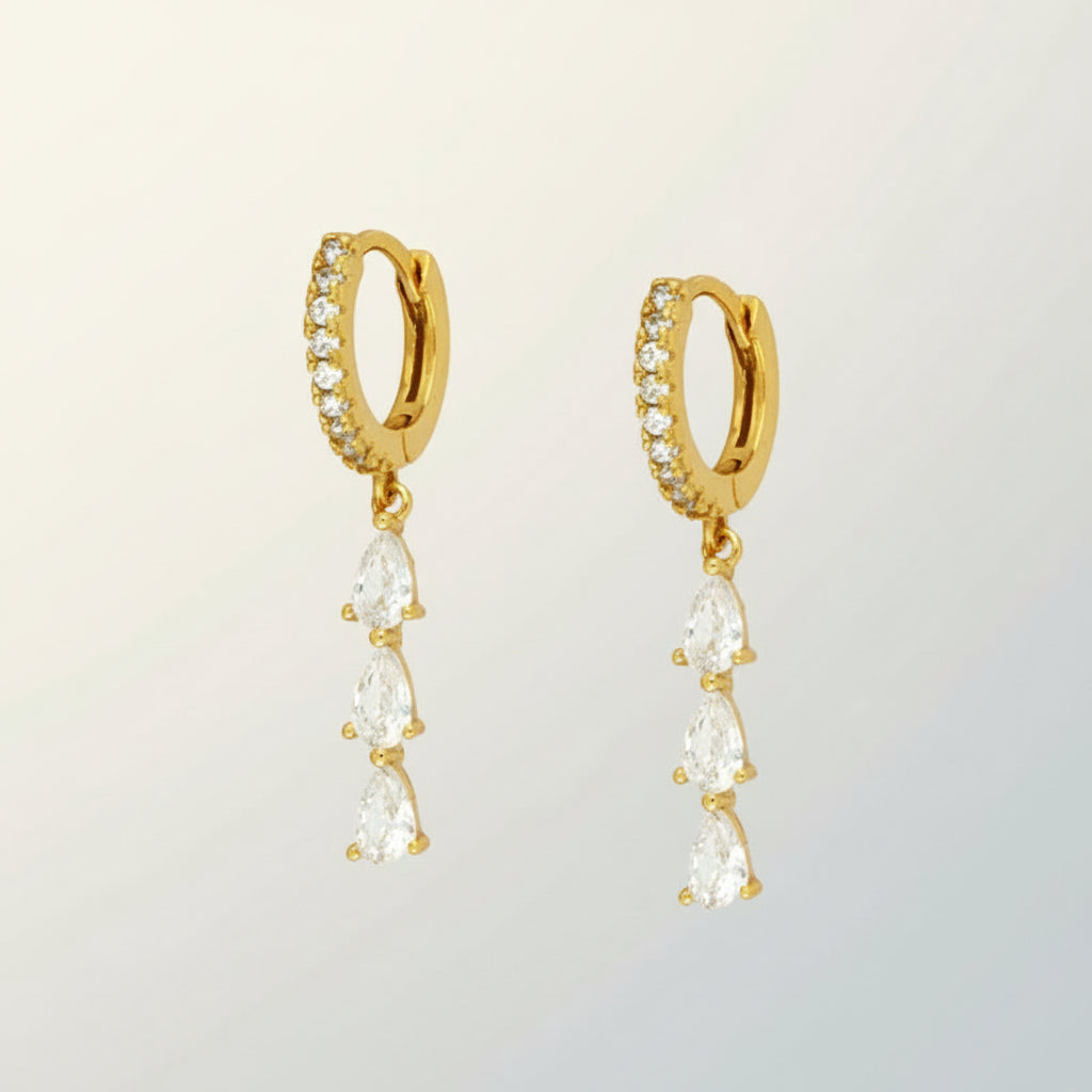 KAVİO Sterling Silver Earrings Multi-Zircon Drop Earrings