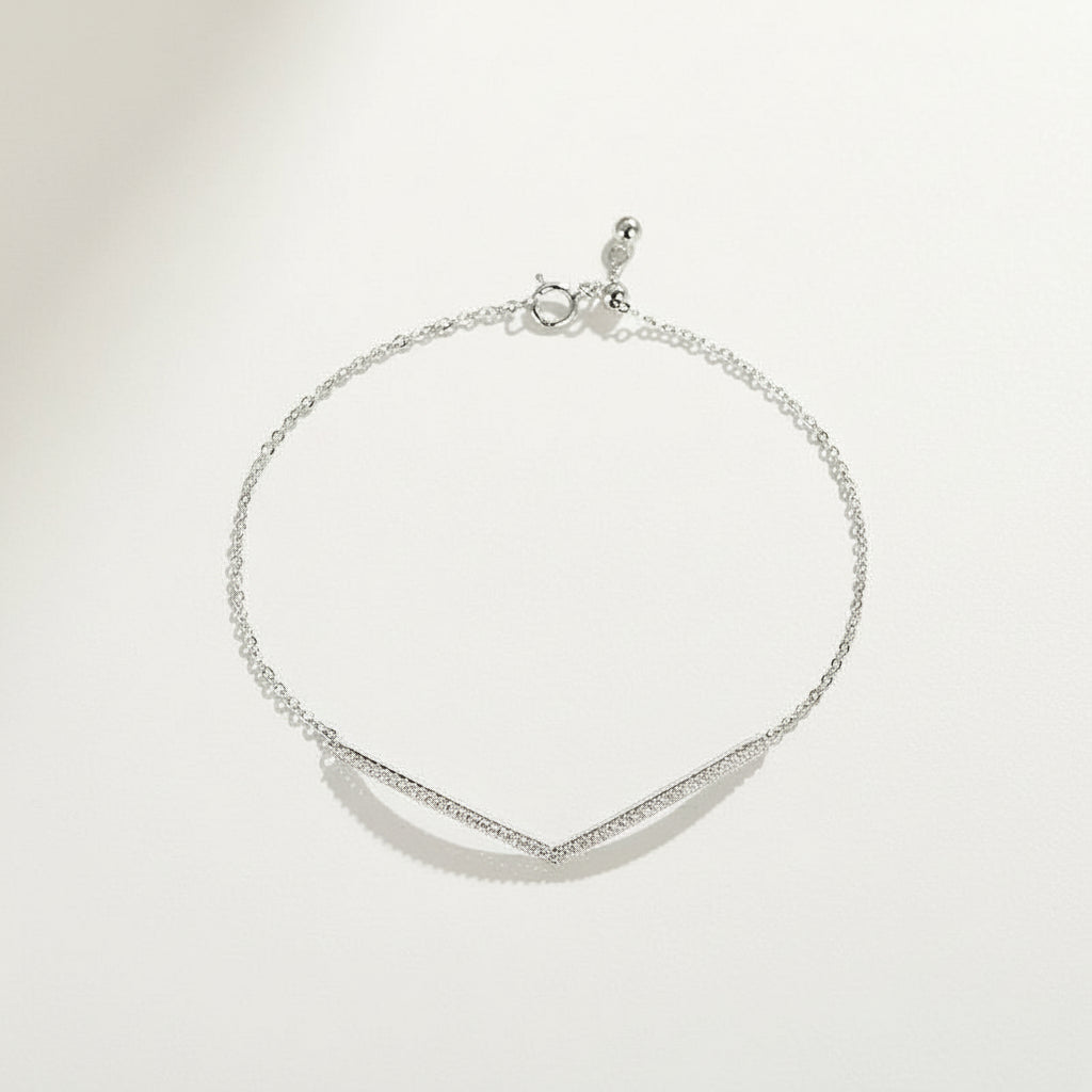 KAVİO 925 Sterling Silver Bracelet Ladies Triumphant European And American Simple Style Platinum-Plated Silver Bracelet