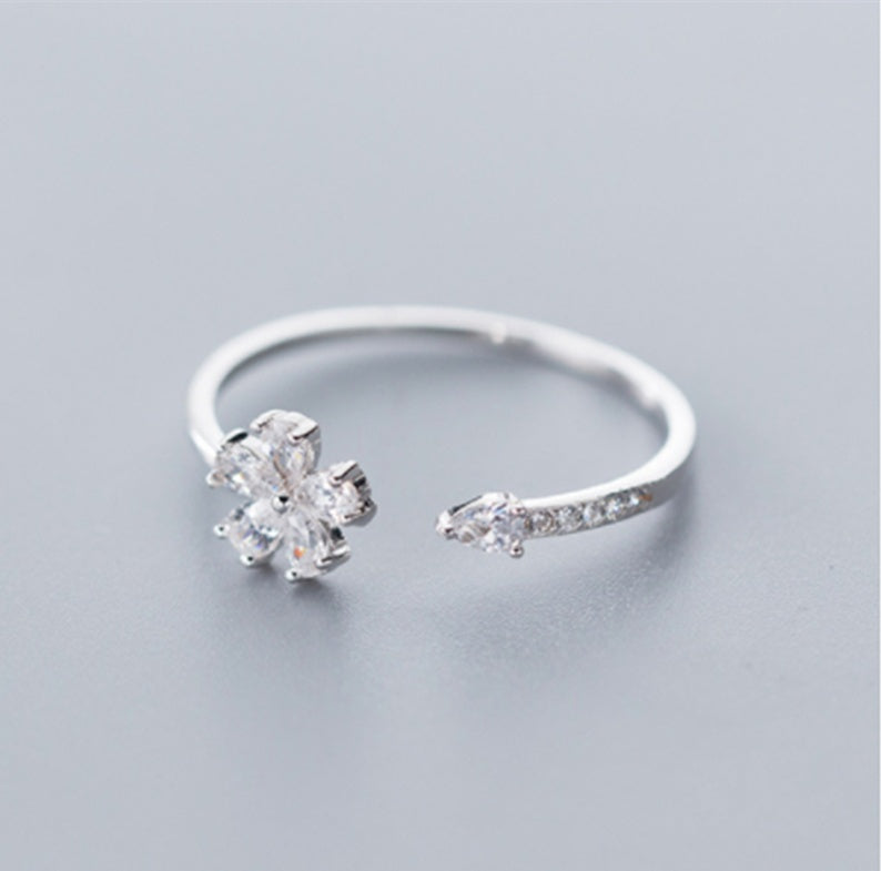 KAVİO Five-petal Flower Korean Style Silver Ring
