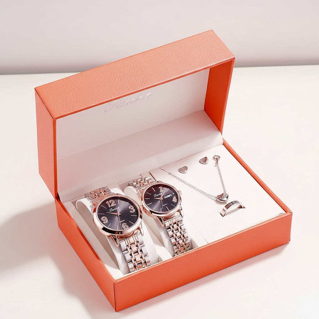 KAVİO Luxury Watch Gifts for Women Earrings ring Necklace bracelet