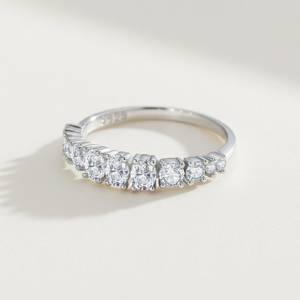 KAVİO 925 Silver Stackable Versatile Closed Ring