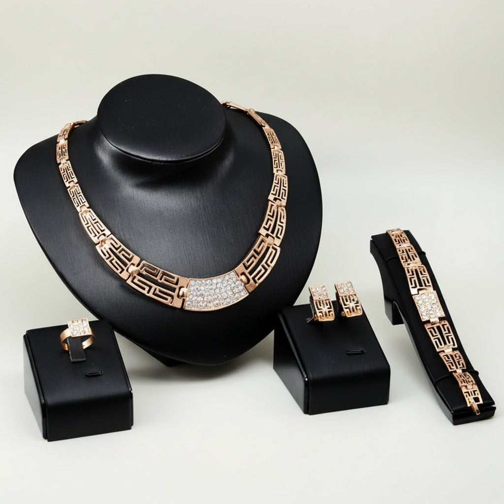 KAVİO 18K Gold Plated Jewelry Jewelry Set