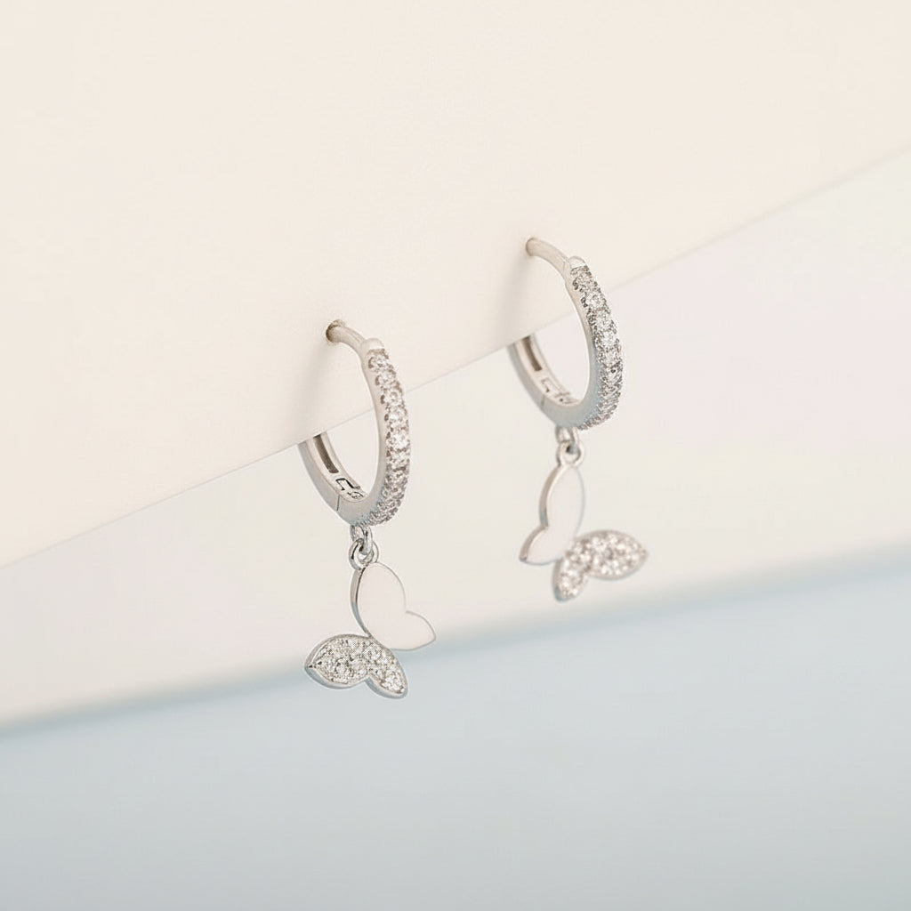 925 Sterling Silver Butterfly Earrings