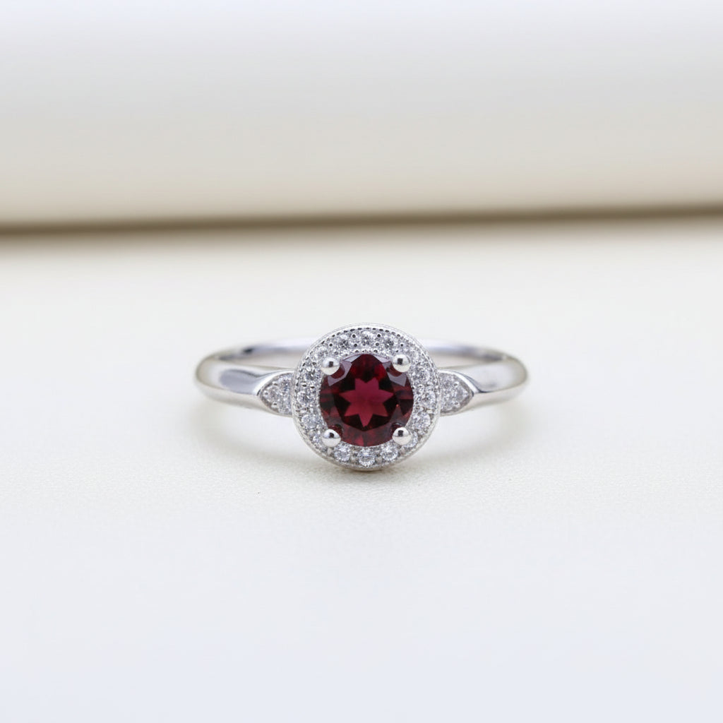 KAVİO 925 Silver Inlaid Pomegranate Ring