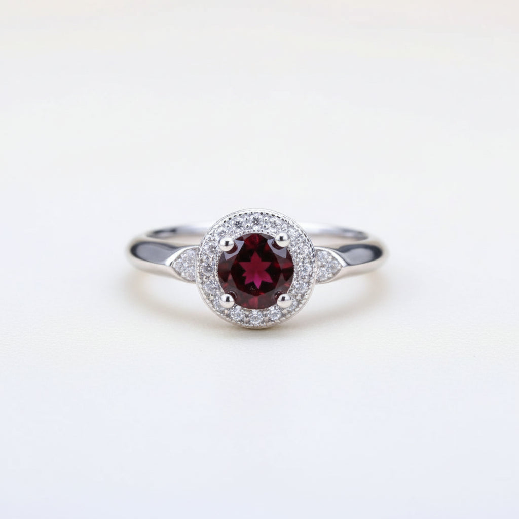 KAVİO 925 Silver Inlaid Pomegranate Ring