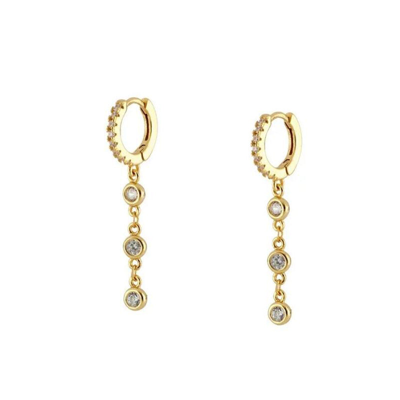 KAVİO Sterling Silver Earrings Multi-Zircon Drop Earrings
