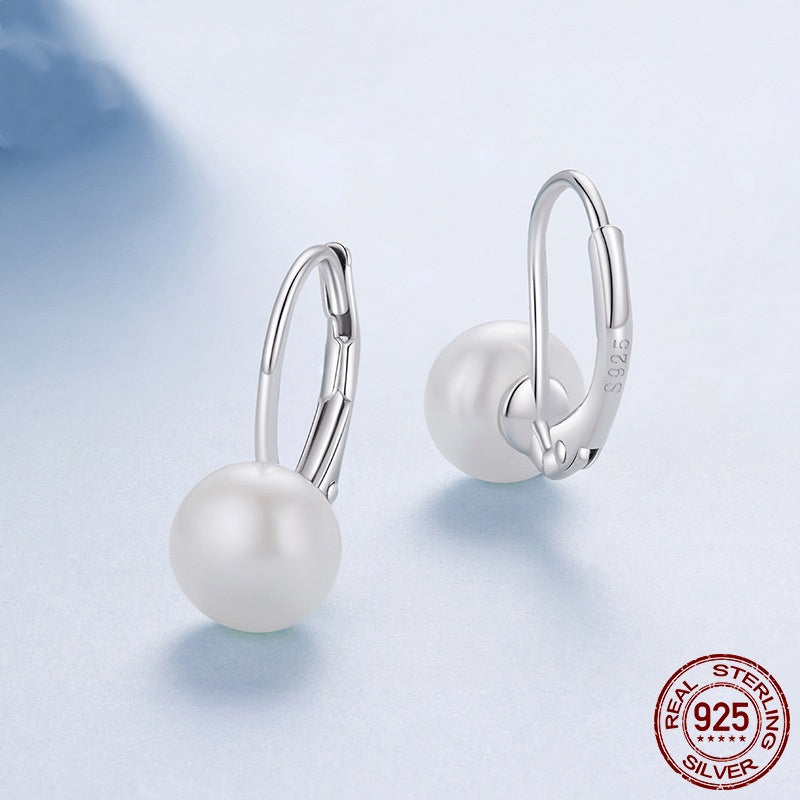 Romantic Pearl Earrings S925 Sterling Silver Earrings