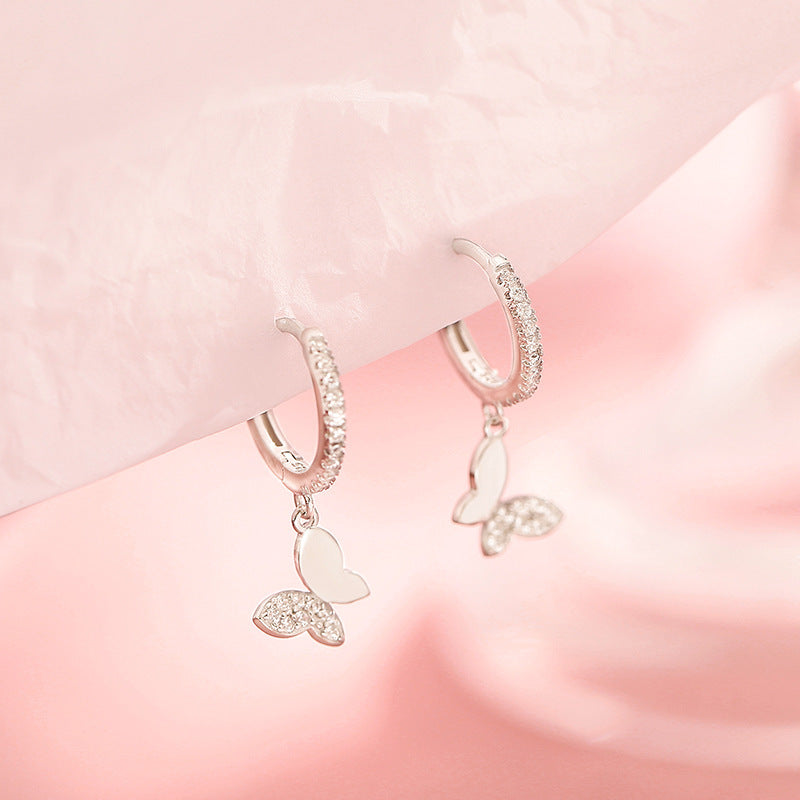 925 Sterling Silver Butterfly Earrings