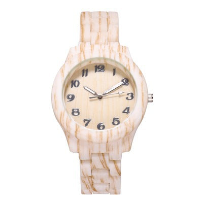 KAVİO Bamboo Pattern Fashion Numbers Creative Men's And Women's Watches
