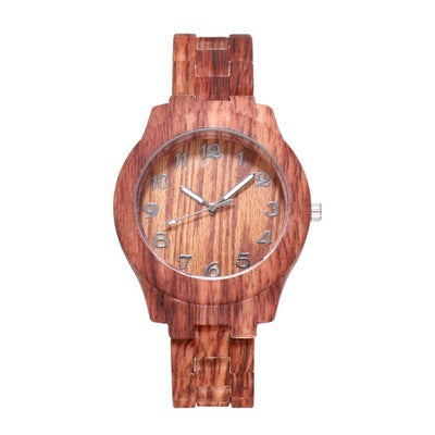 KAVİO Bamboo Pattern Fashion Numbers Creative Men's And Women's Watches