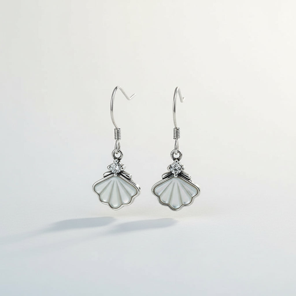 KAVİO One Shell Sterling Silver 925 Earrings Female Ear Clip Earrings