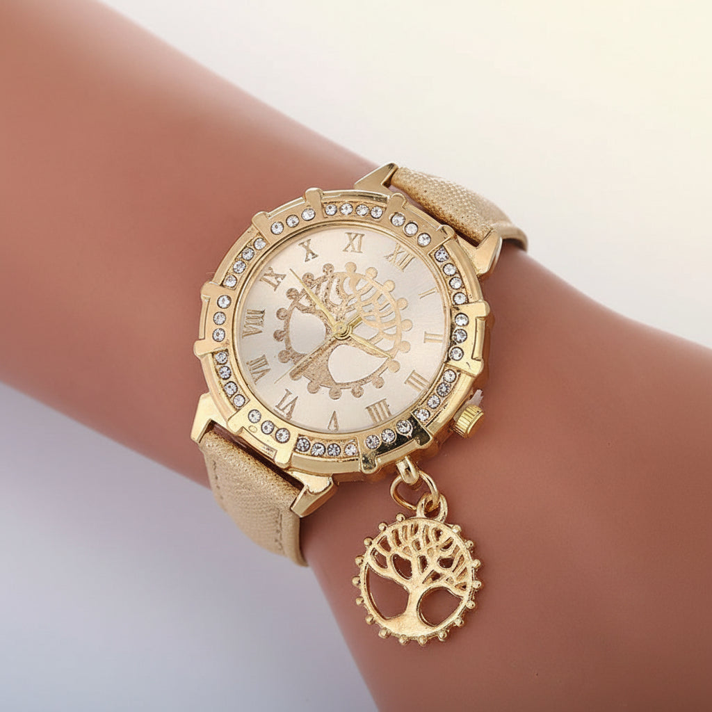 KAVİO Tree Of Life Pattern Fashion Women's Watches