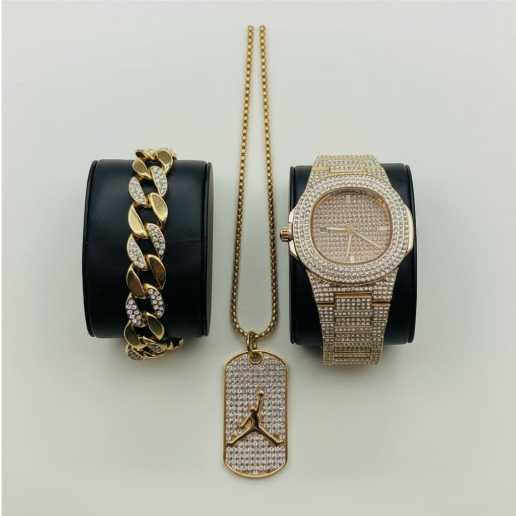 KAVİO Mens Watches Luxury Brand Fashion Diamond Date Quartz Watch