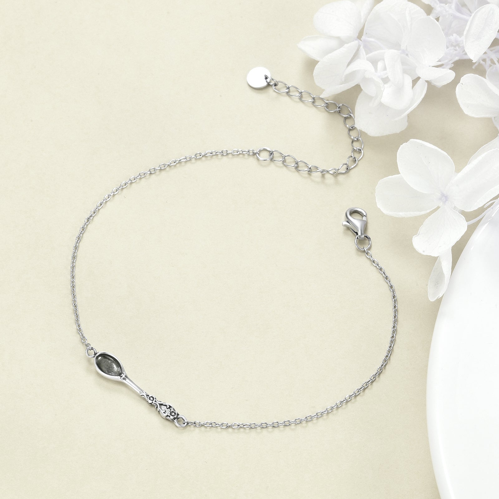 KAVİO Spoon Bracelet 925 Sterling Silver Spoon Bracelet Spoon Jewelry for Women Girls Gifts