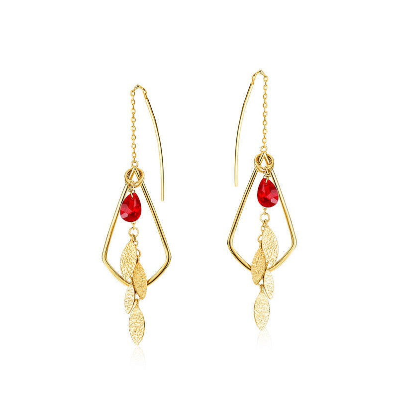 KAVİO Female 925 silver red crystal earrings