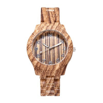 KAVİO Bamboo Pattern Fashion Numbers Creative Men's And Women's Watches