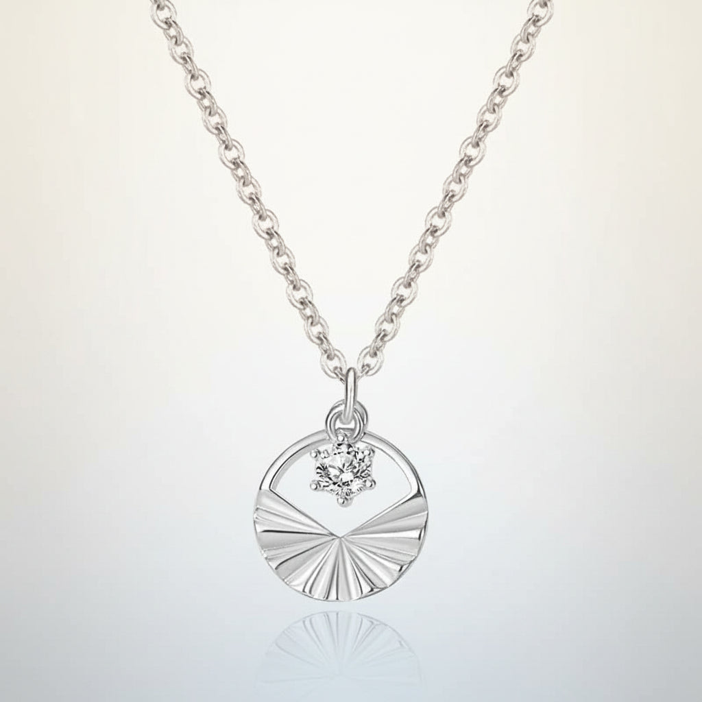 KAVİO Silver Necklace Earrings Set High-grade Geometric Round Design Jewelry