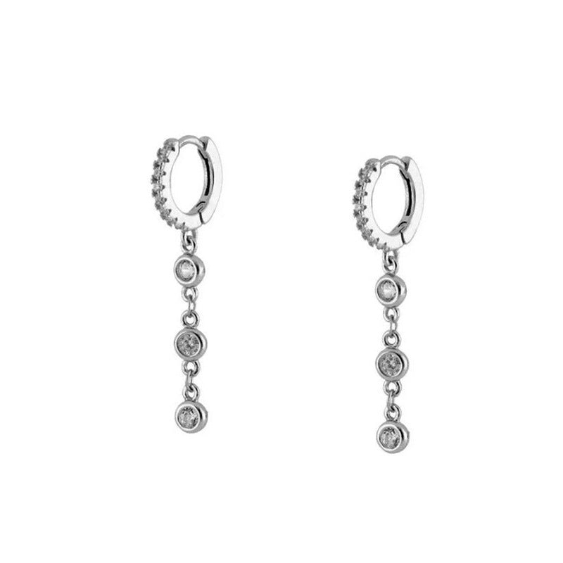KAVİO Sterling Silver Earrings Multi-Zircon Drop Earrings
