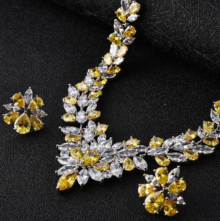 KAVIO Ice Flower Earrings Jewelry Set