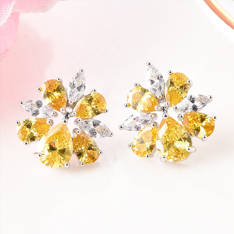 KAVIO Ice Flower Earrings Jewelry Set