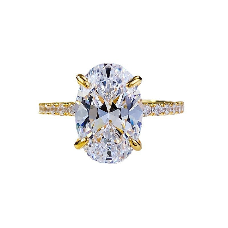 KAVİO 925 Silver Plated Oval Redean Ring