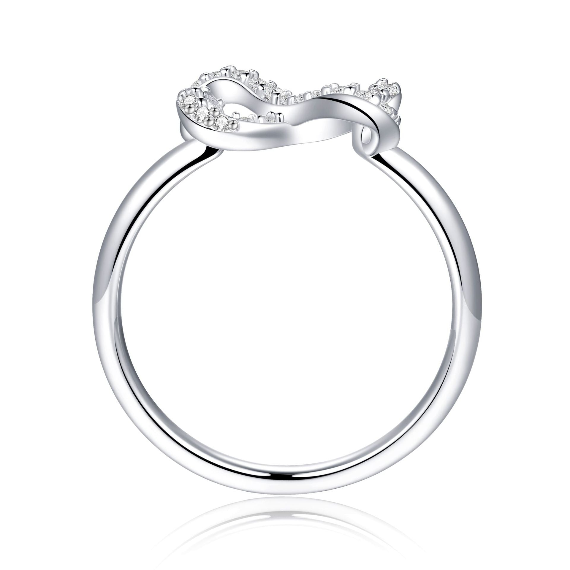 KAVİO Sterling Silver Silver Jewelry Bow Ring Women's Love Silver Ring