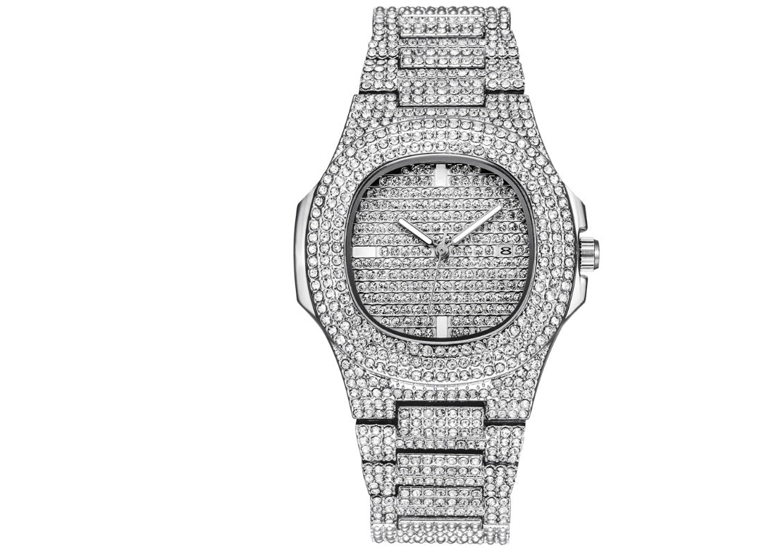 KAVİO Mens Watches Luxury Brand Fashion Diamond Date Quartz Watch