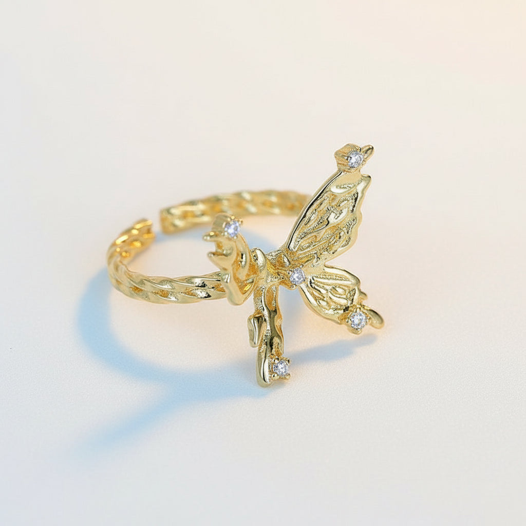 Kavio Inlaid Butterfly Fashion Personalized Ring Female