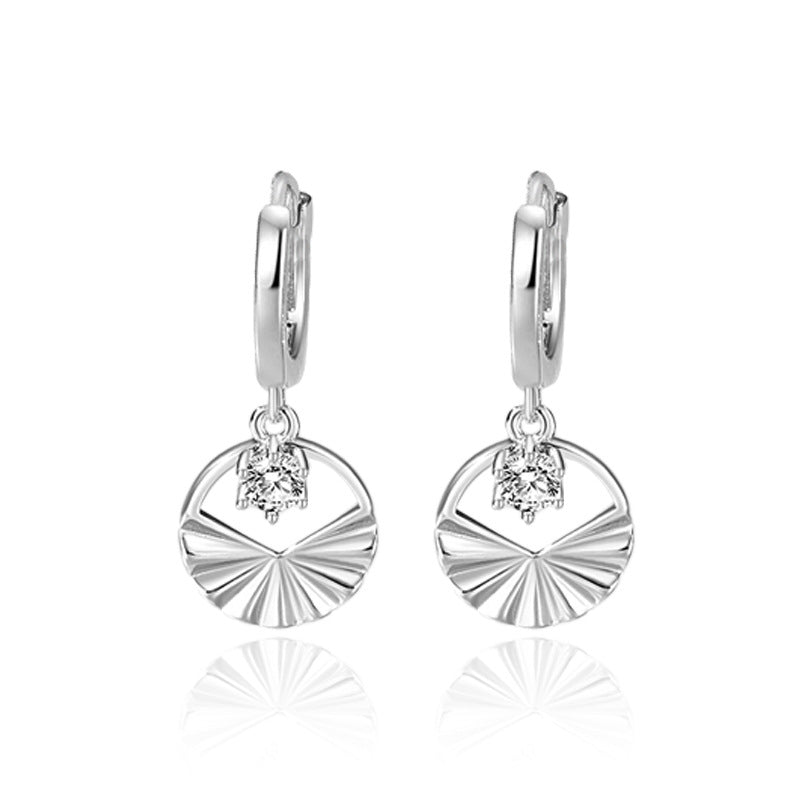 KAVİO Silver Necklace Earrings Set High-grade Geometric Round Design Jewelry