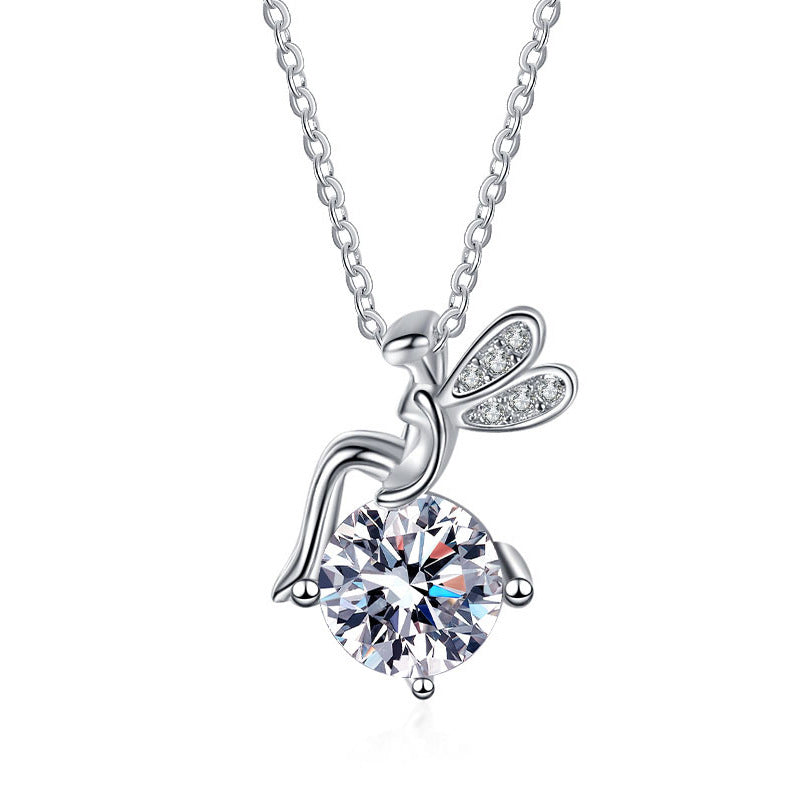 KAVİO Moissanite 925 Sterling Silver FARCENT Necklace For Women