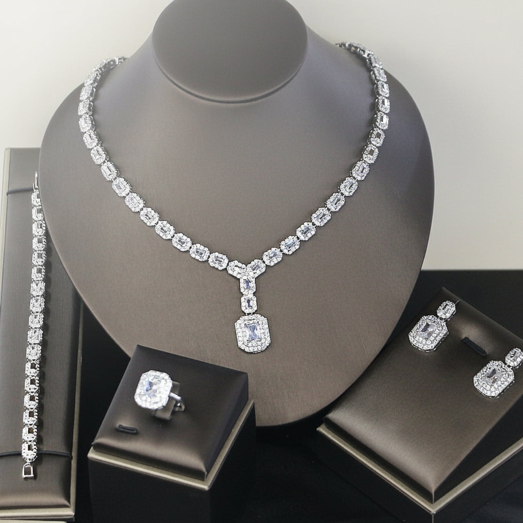 KAVİO Ladies' Banquet Party Jewelry Four-piece Set