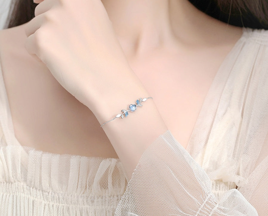 KAVİO Leaf Necklace Women's Sterling Silver Light Luxury Niche Design