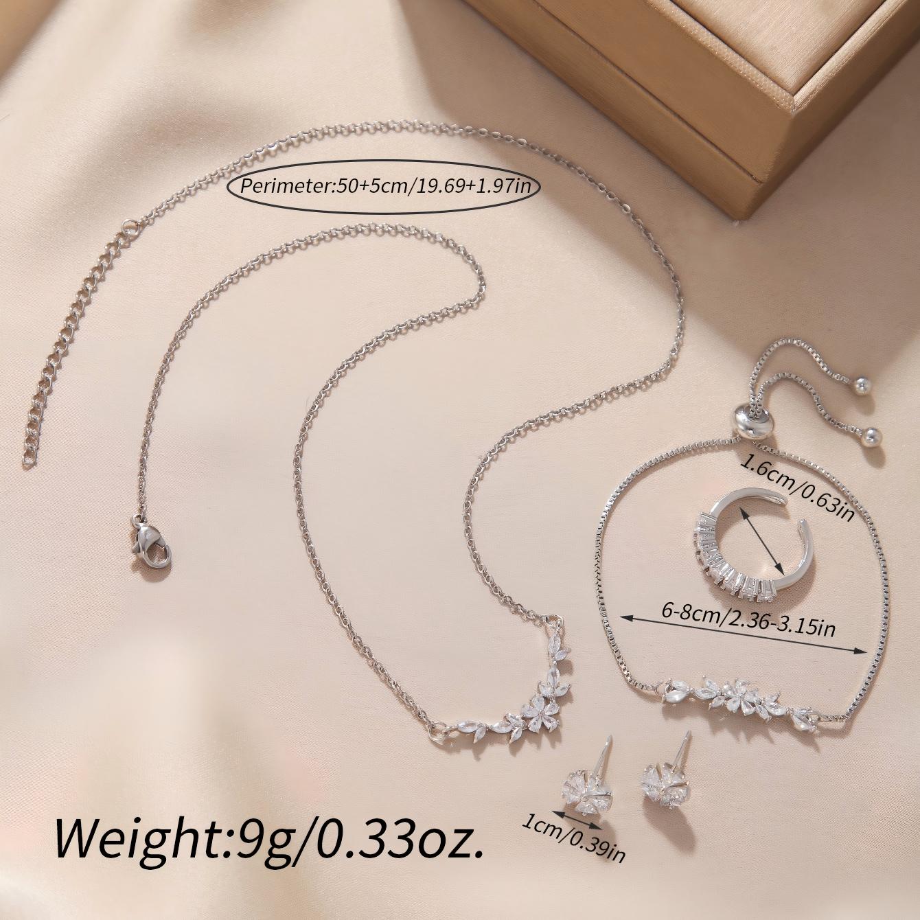 KAVIO Zircon Flower Jewelry Set