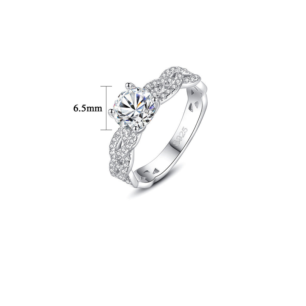 KAVİO Mossan Diamond Ring 925 Sterling Silver