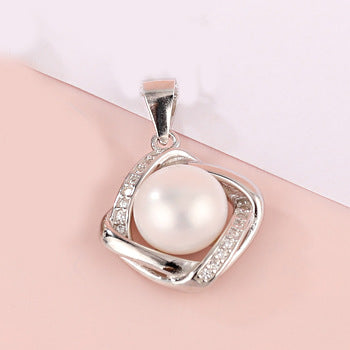KAVİO Inlaid Pearl Necklace Pendant S925 Silver Set Women's Earrings Ring Silver Accessories