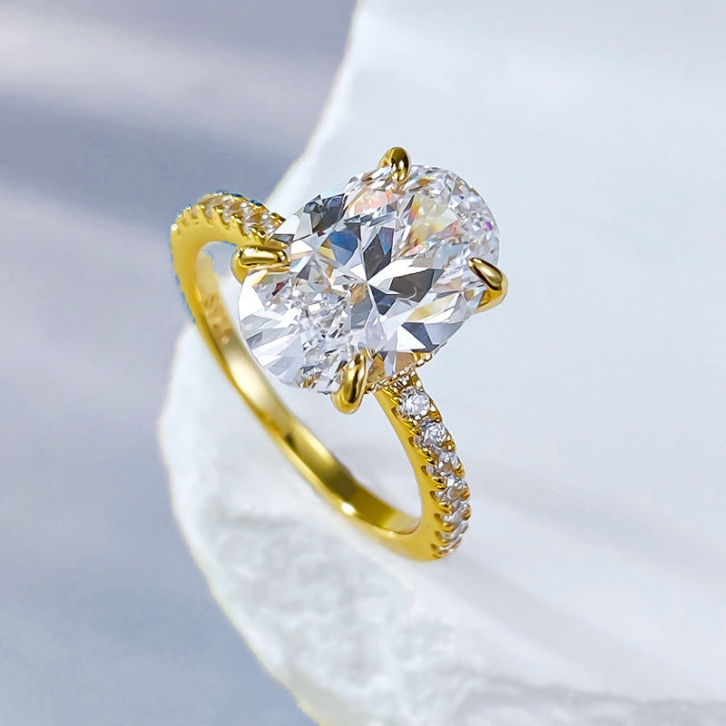 KAVİO 925 Silver Plated Oval Redean Ring