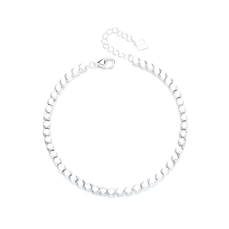 KAVİO S925 Sterling Silver Irregular Broken Silver Necklace Bracelet Set