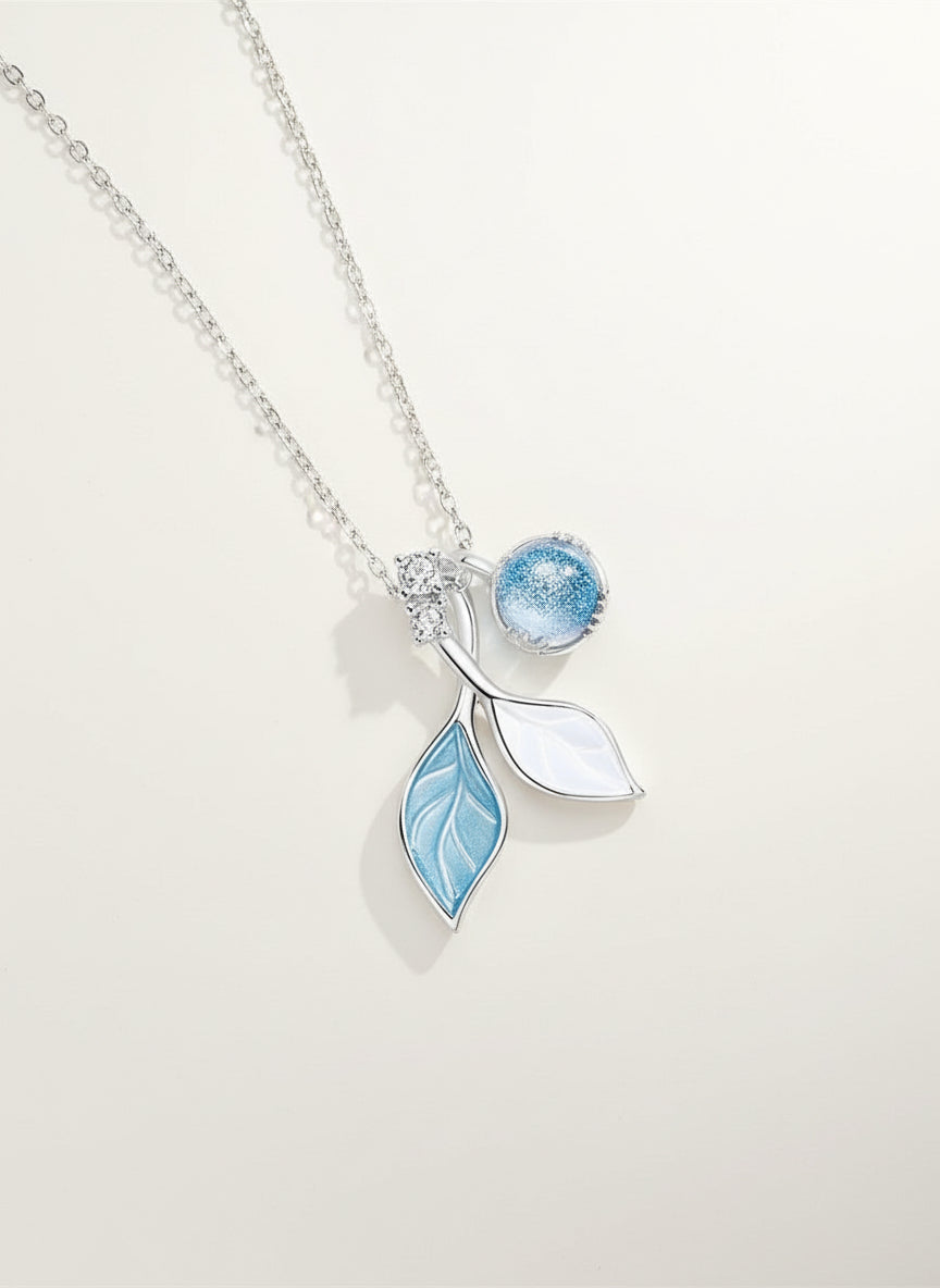 KAVİO Leaf Necklace Women's Sterling Silver Light Luxury Niche Design