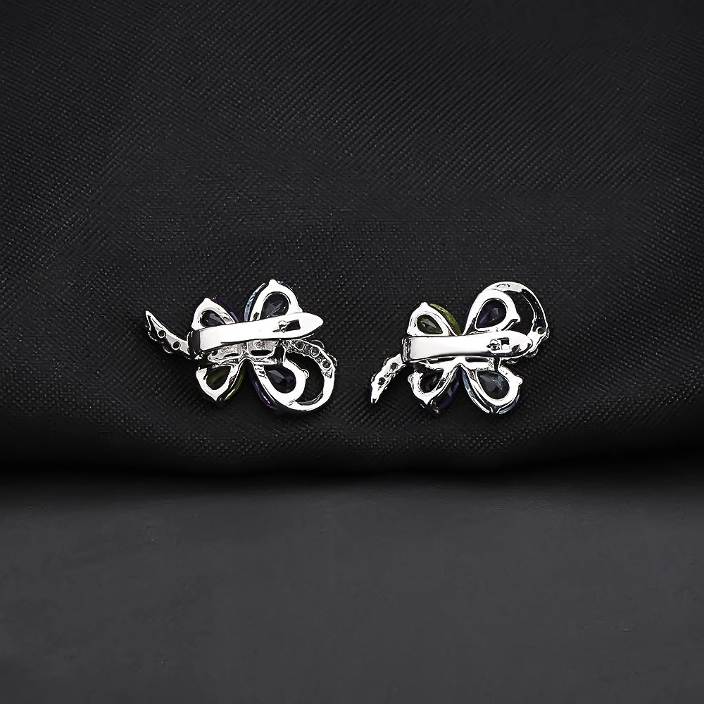 KAVİO Butterfly-shaped Gem 925 Silver Earrings