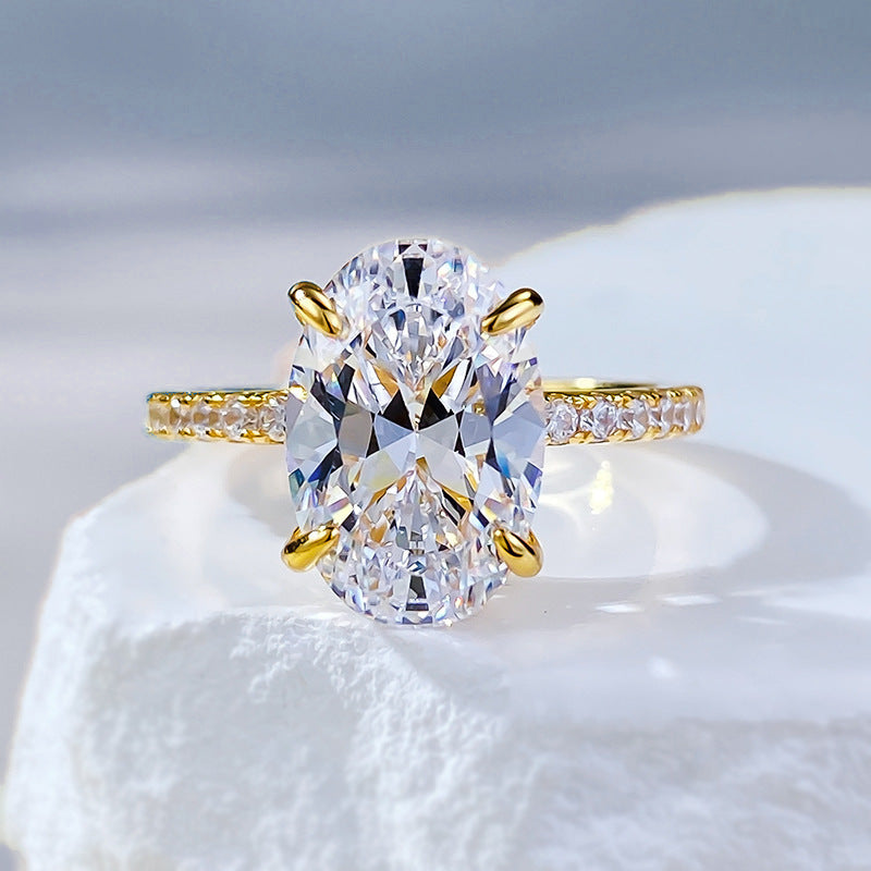 KAVİO 925 Silver Plated Oval Redean Ring