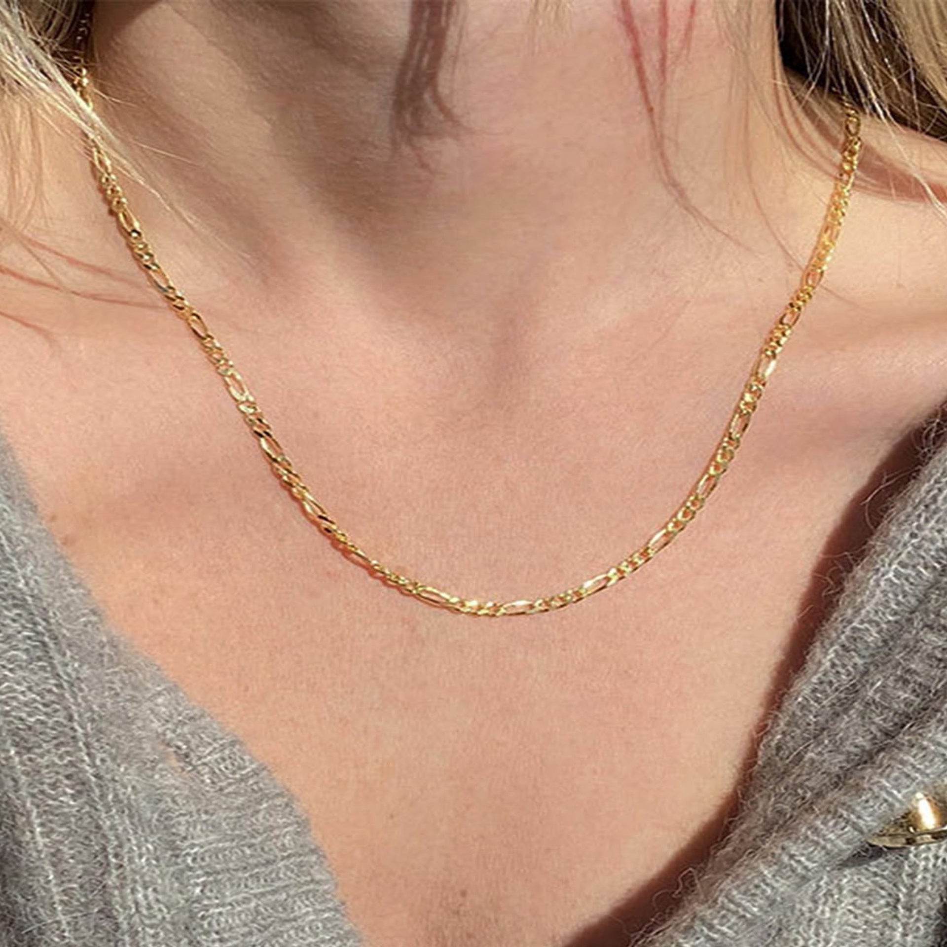 Kavio Personalized Fashion Necklace Figaro Style Ornament