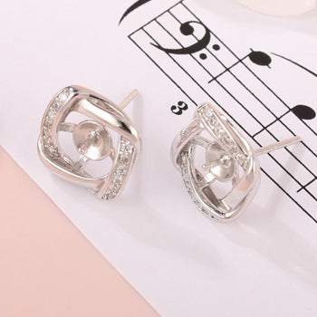 KAVİO Inlaid Pearl Necklace Pendant S925 Silver Set Women's Earrings Ring Silver Accessories