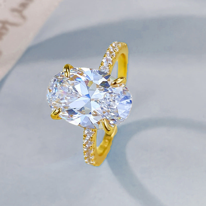 KAVİO 925 Silver Plated Oval Redean Ring