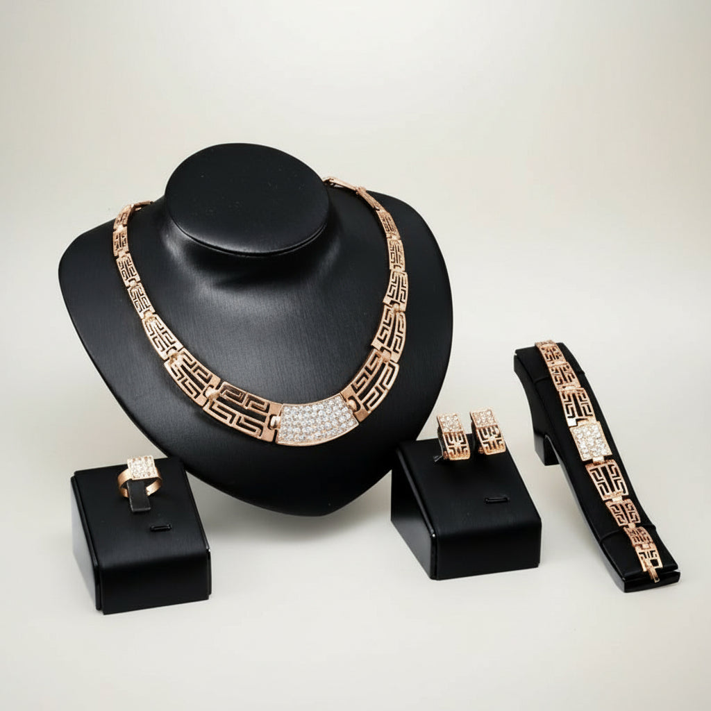 KAVİO 18K Gold Plated Jewelry Jewelry Set